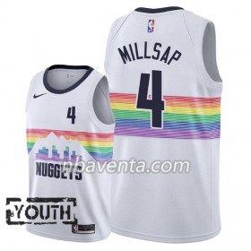 Camiseta Niños Denver Nuggets Paul Millsap 4 2018-19 Nike City Edition Blanco Swingman